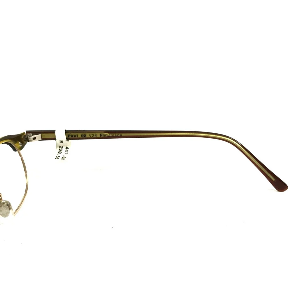 Paul Eyeglasses Frames INITIAL 02 V24 Brown Yellow Gold Oval 42-124-145
